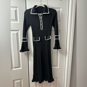 Ribbed knit midi dress